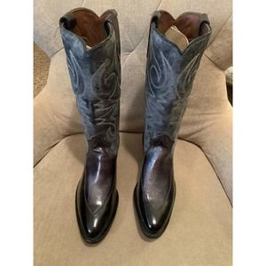 NEW TEXAS BOOT COMPANY BLACK LEATHER BOOTS; SIZE 6M